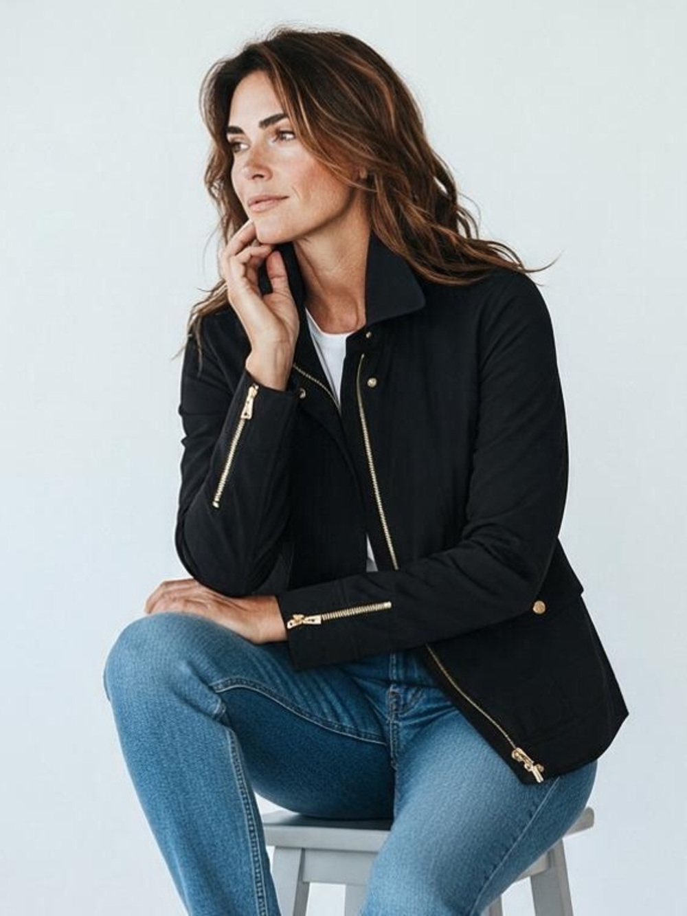 Escada Black Nylon Jacket Size
38 Zip Front Blouson